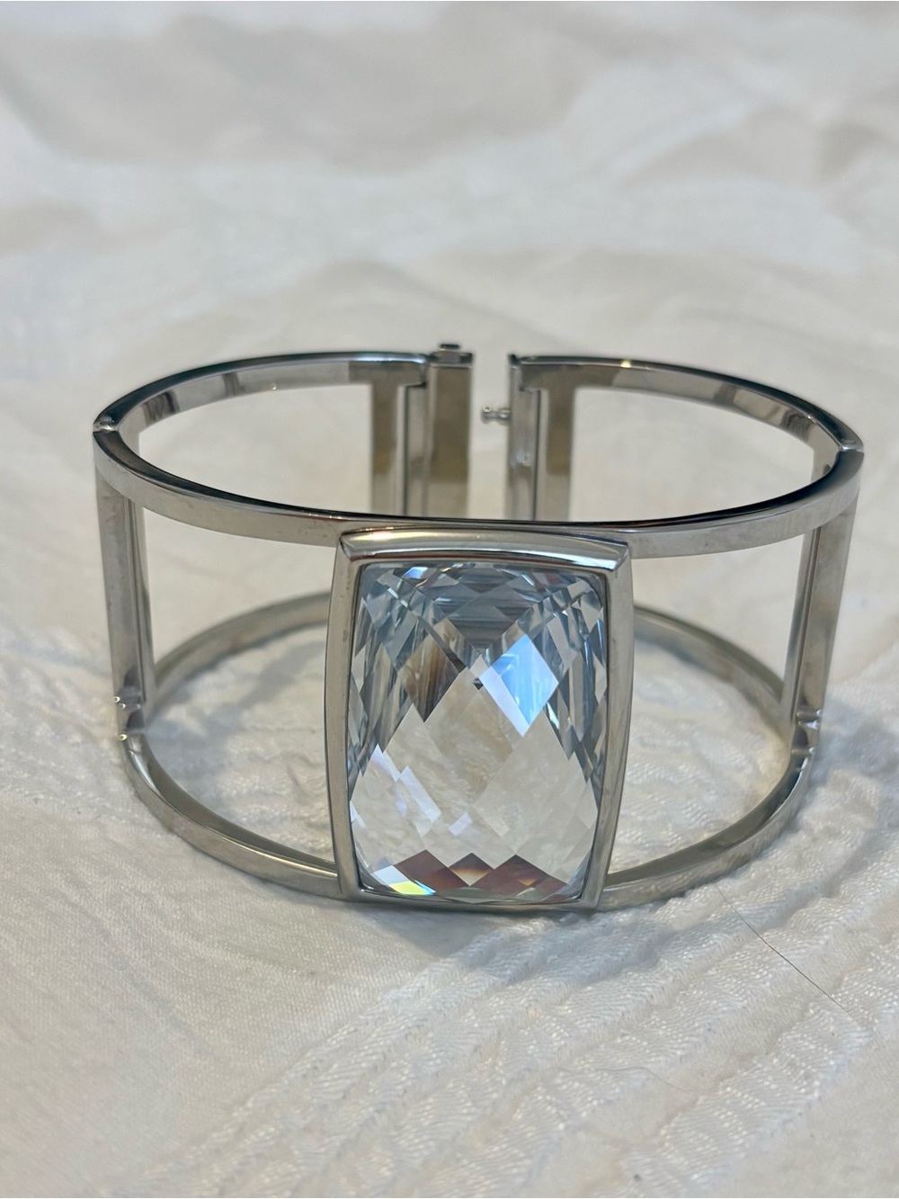 Swarovski Clear Rectangular Crystal Cuff Bracelet